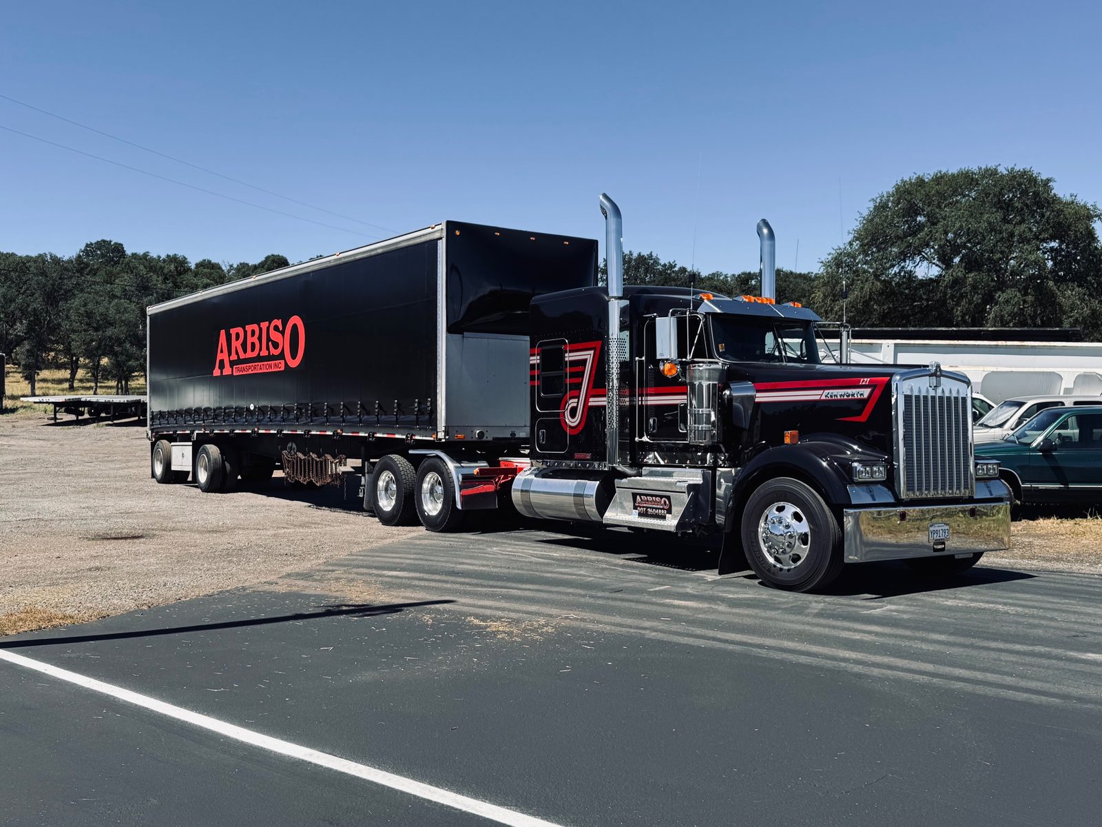 Kenworth with Arbiso Transportation van trailer